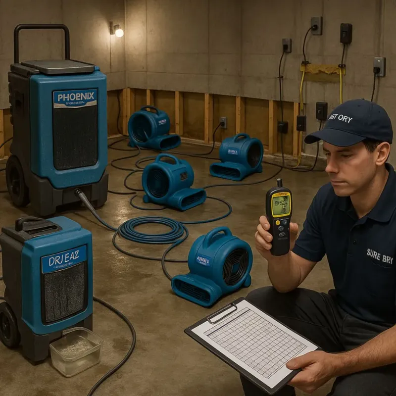 Structural Drying and Dehumidification process in Danielsville, GA